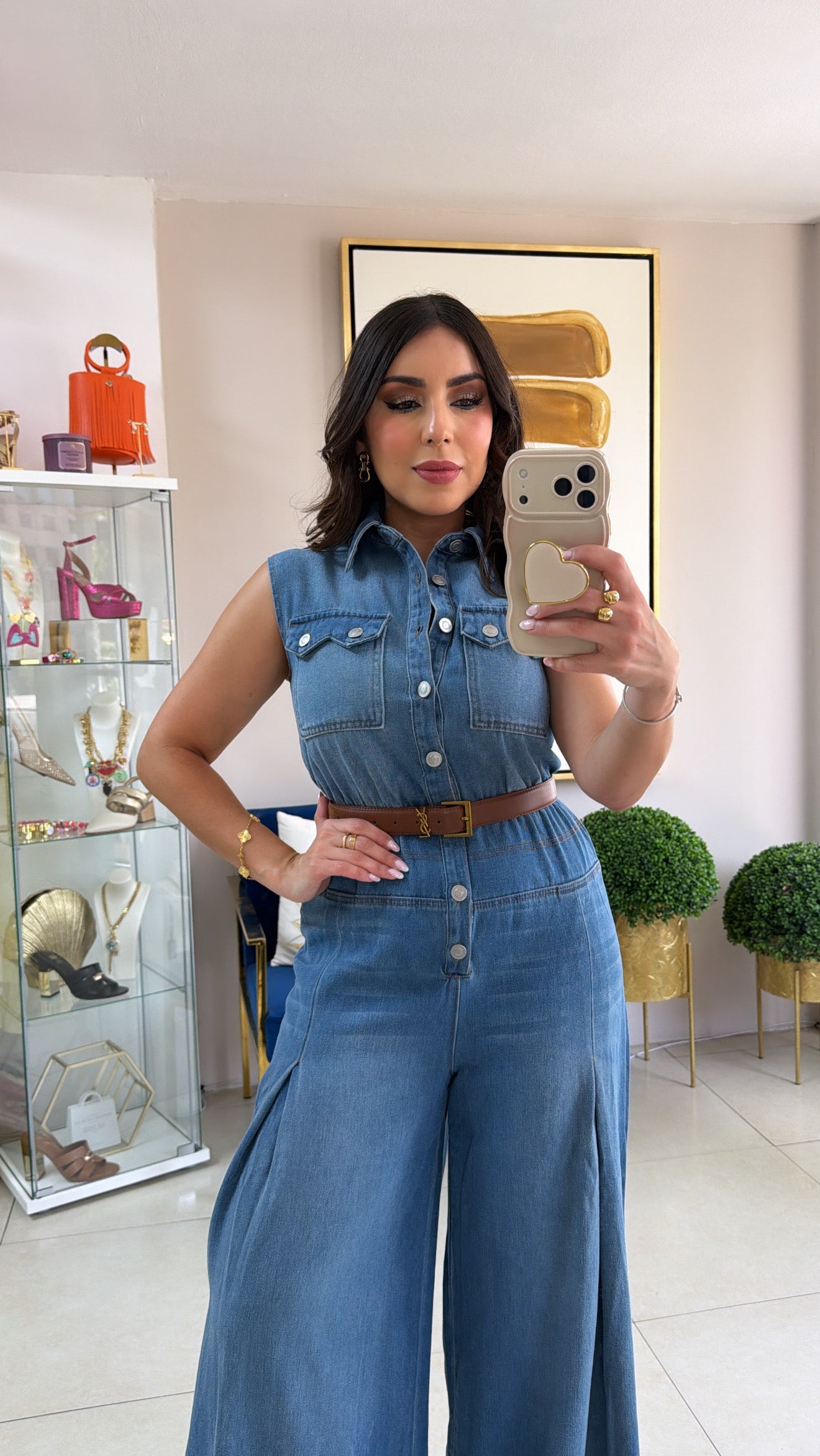 Denim Long Jumpsuit