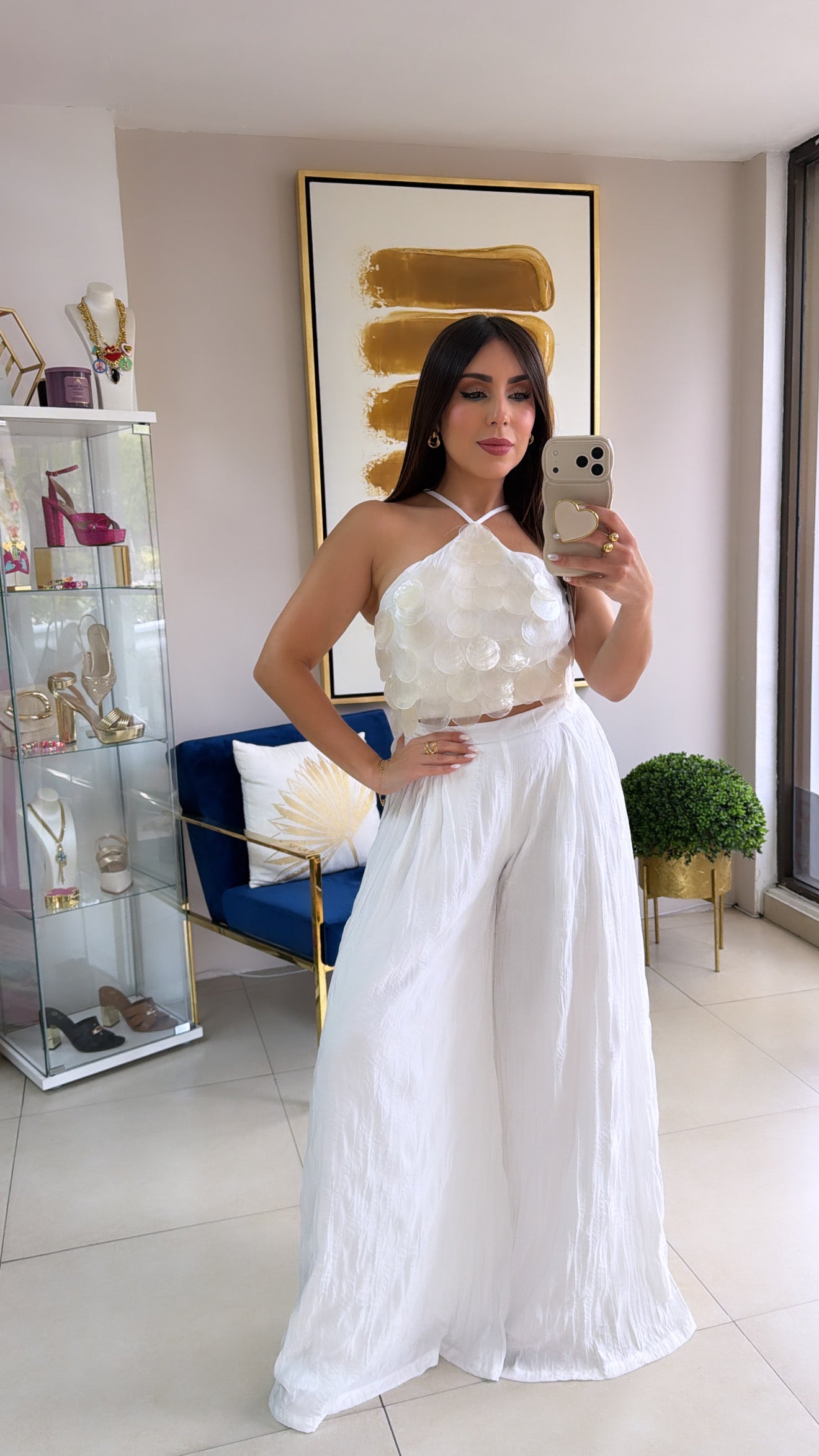 White Shells Pant Set