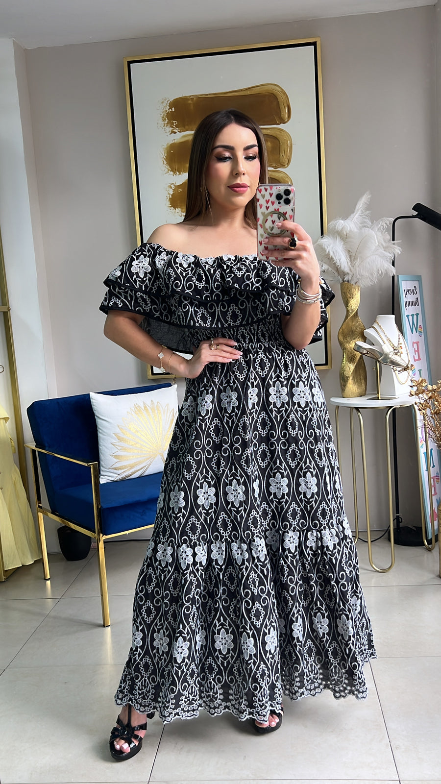 Embroidery Long Dress