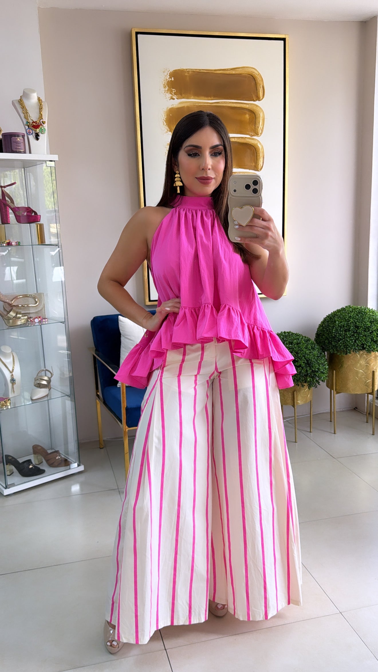 Hot Pink Ruffle Top