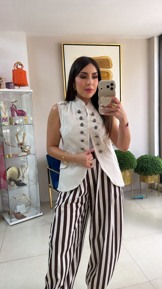 Vest Napoleon Rojo Crema