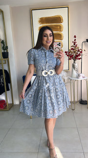 Embroidery Short Dress