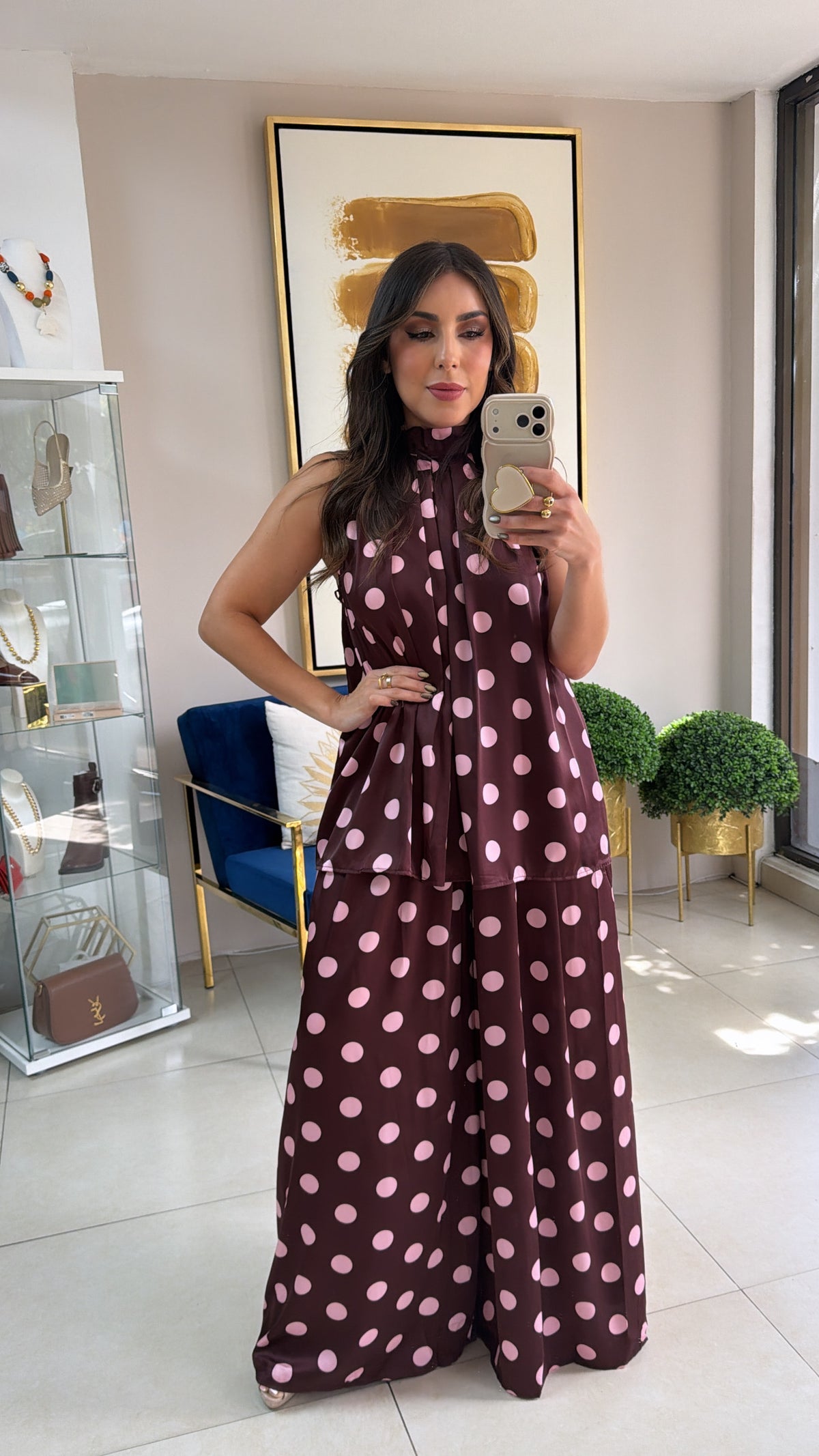 Pink Polka Pant Set