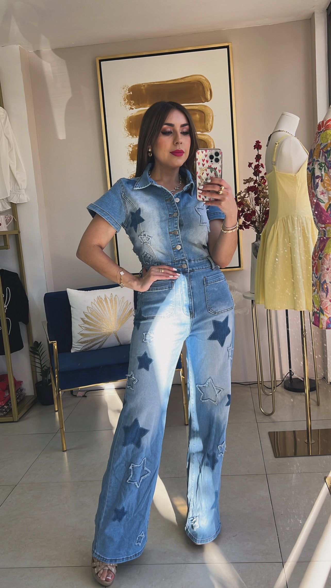 Stars Denim Jumpsuit