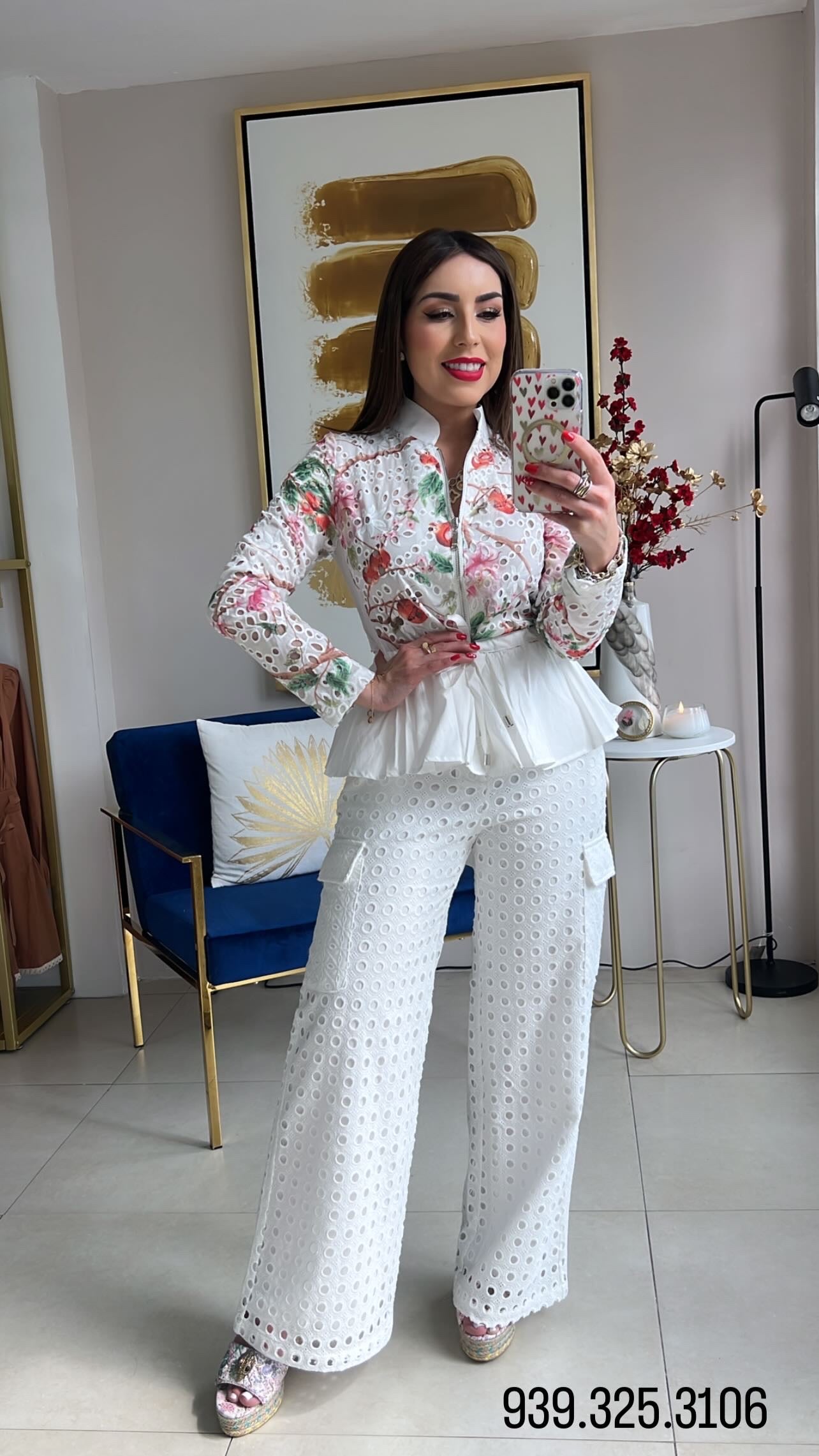 Floral Eyelet Top