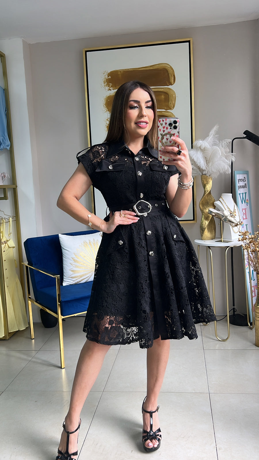 Black Lace Short Dress