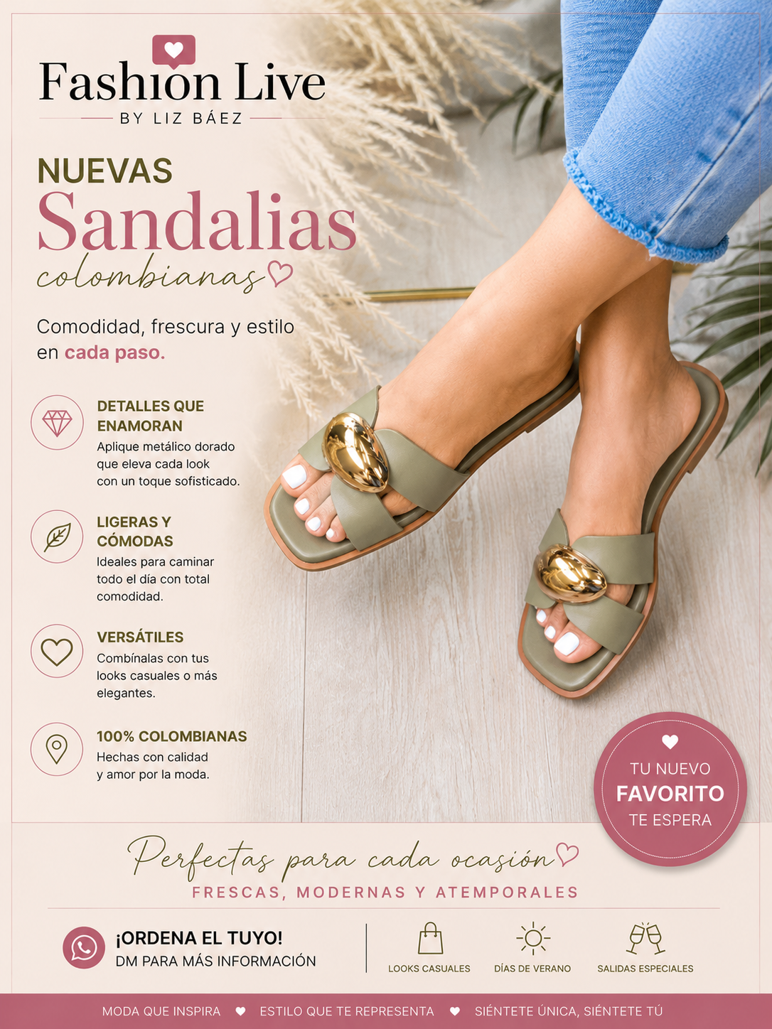 Sandalia Flat Verde
