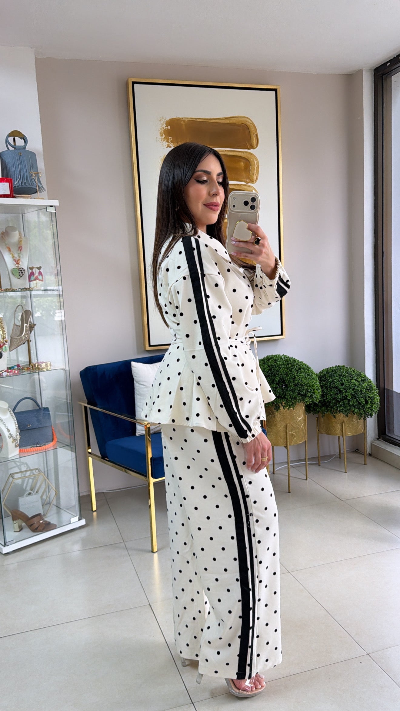 Ivory Polka Pant Set