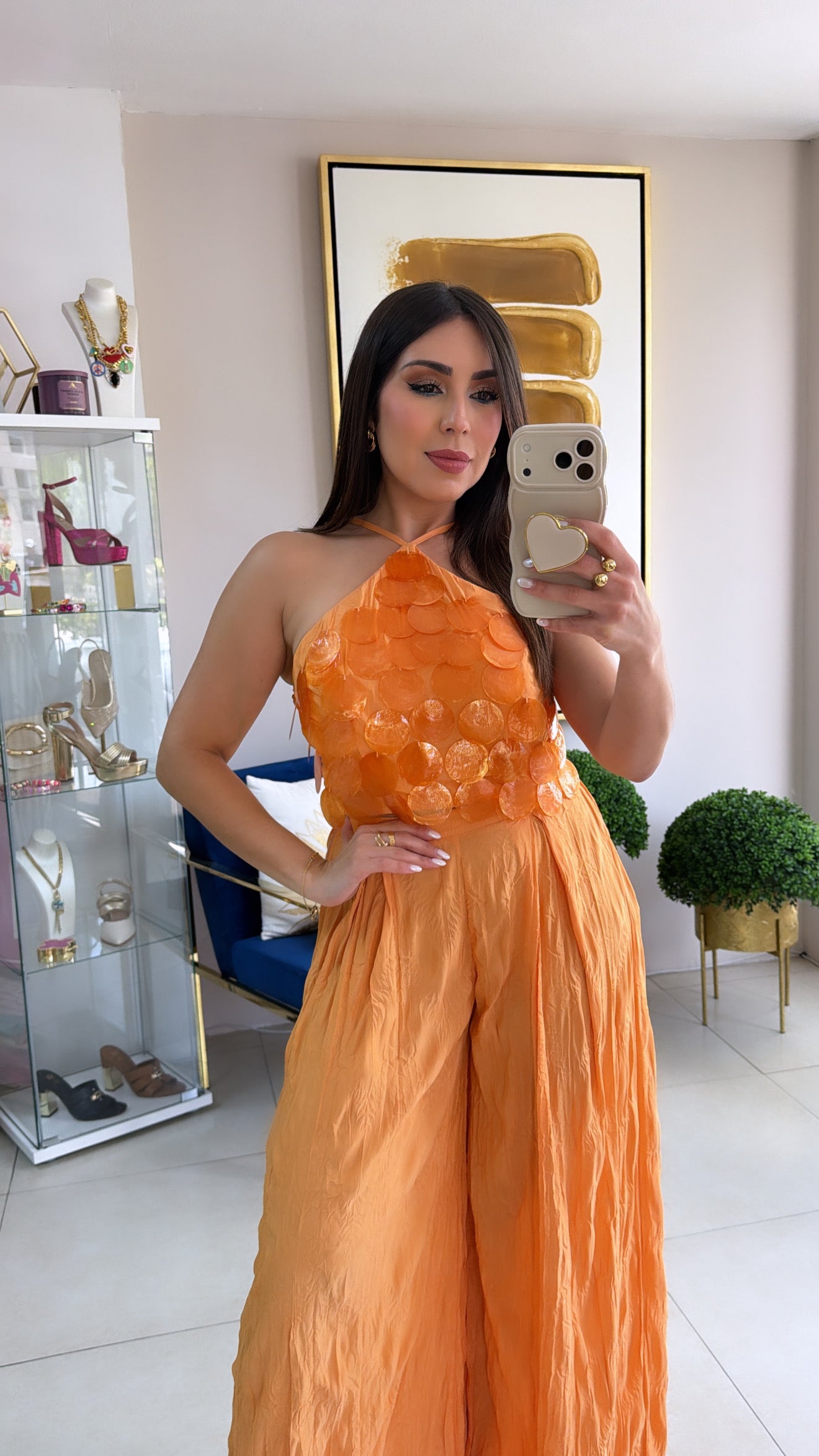 Orange Shells Pant Set