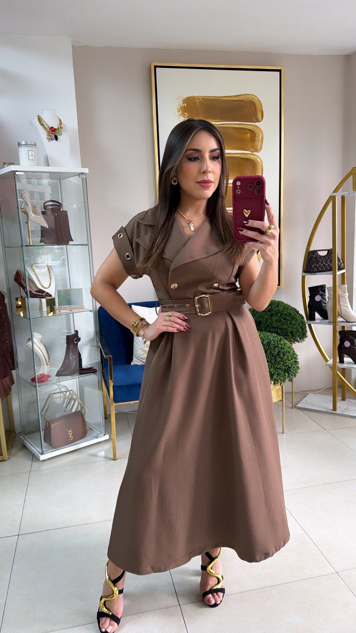 Mocha Long Dress