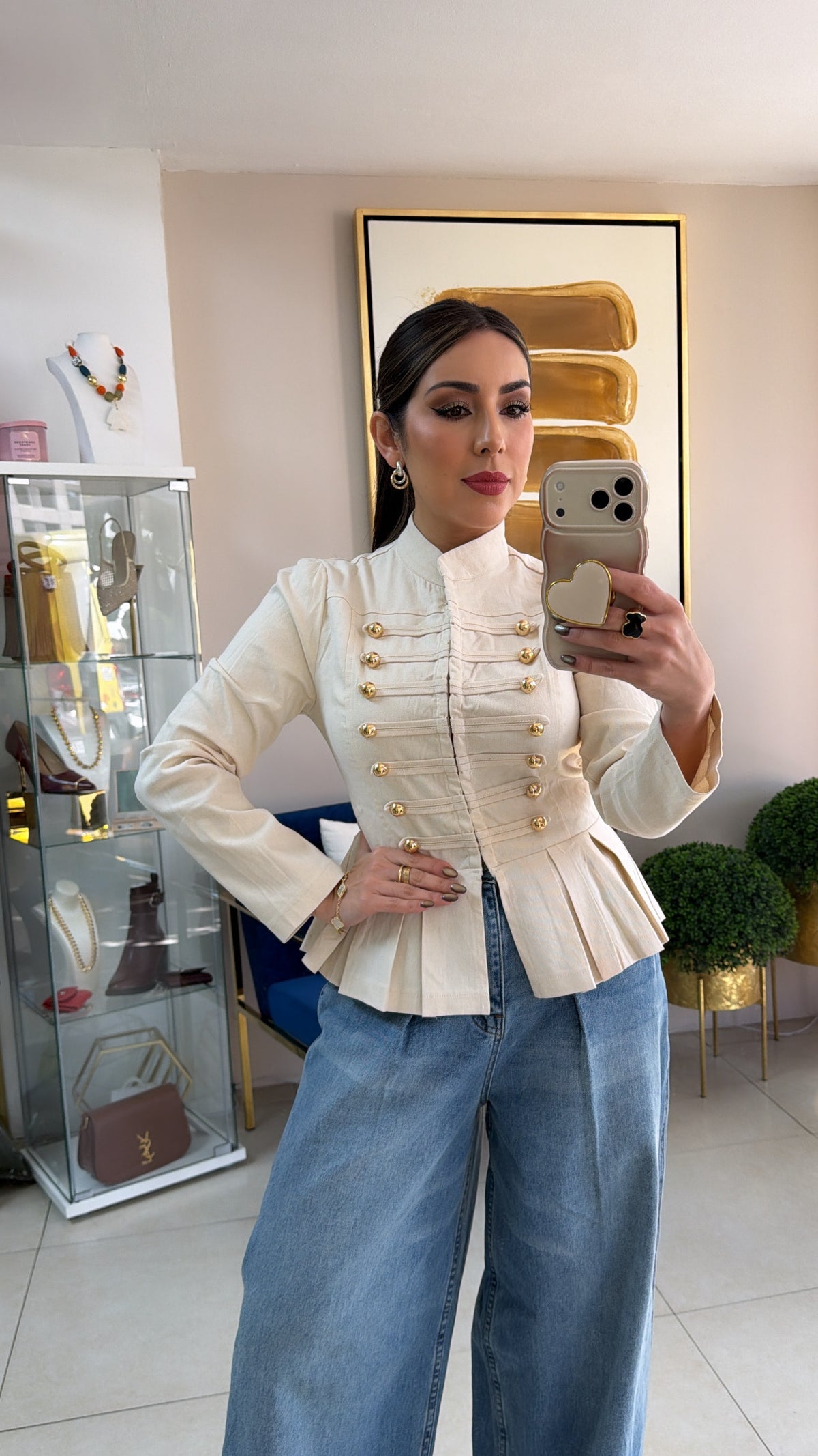 Cream Napoleon Top