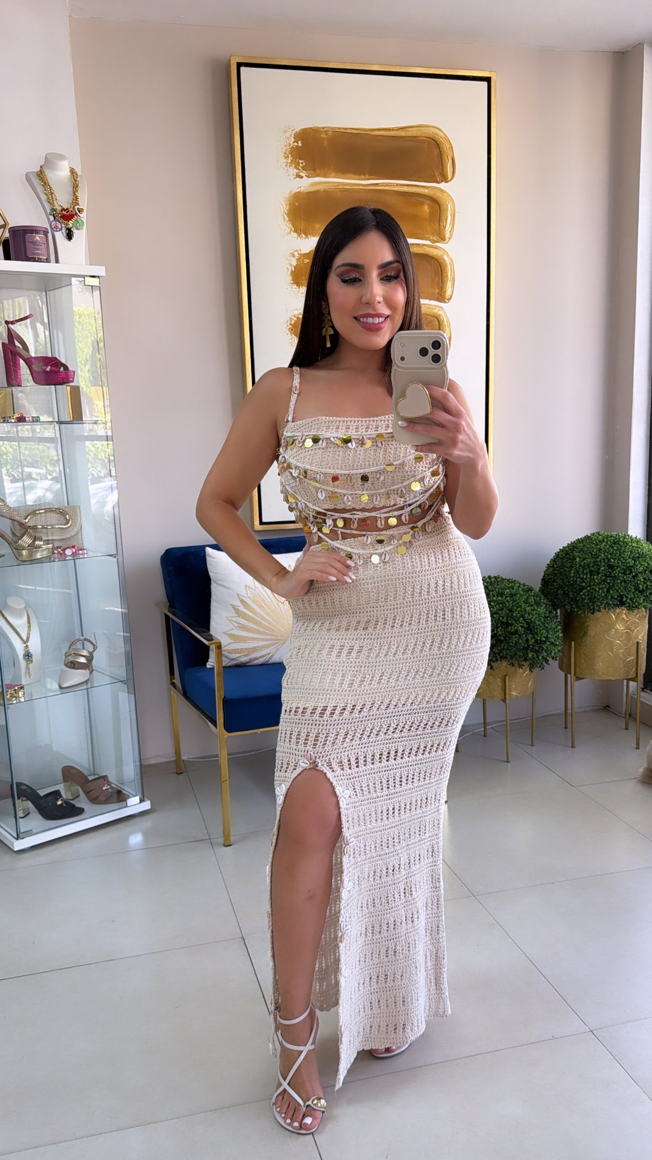 Cream Skirt Crochet Set
