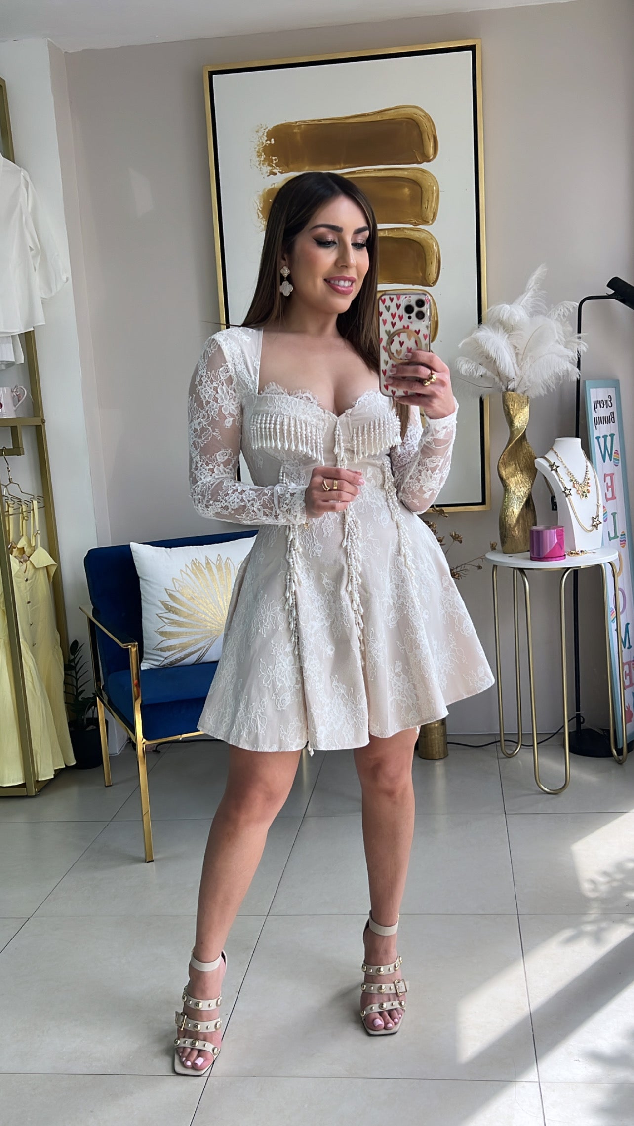 Crochet & Pearls Dress