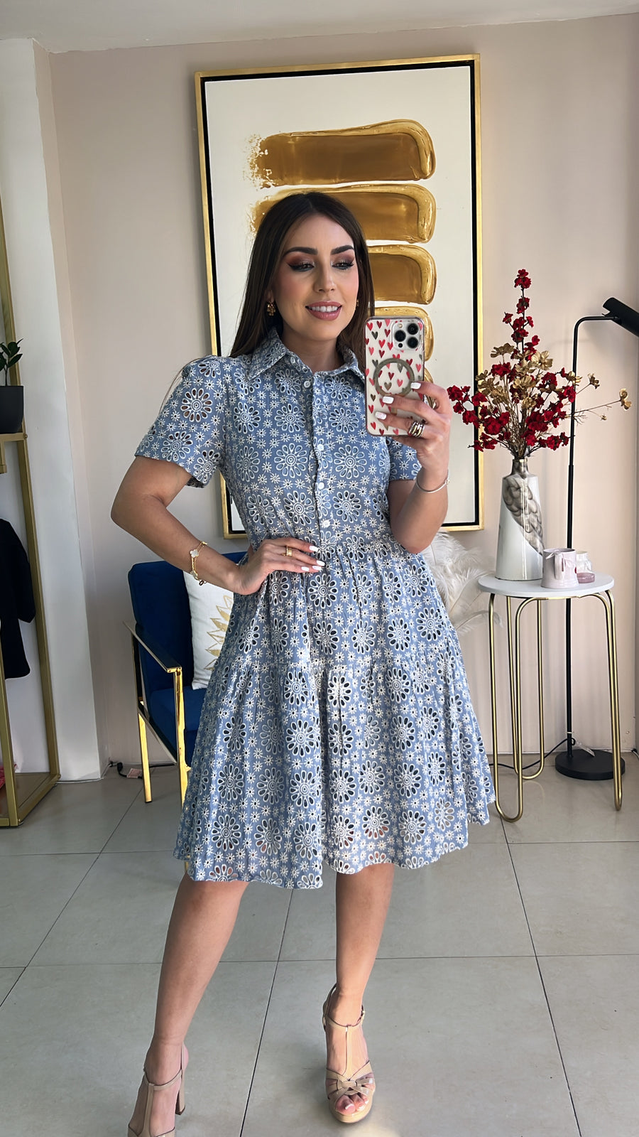 Embroidery Short Dress