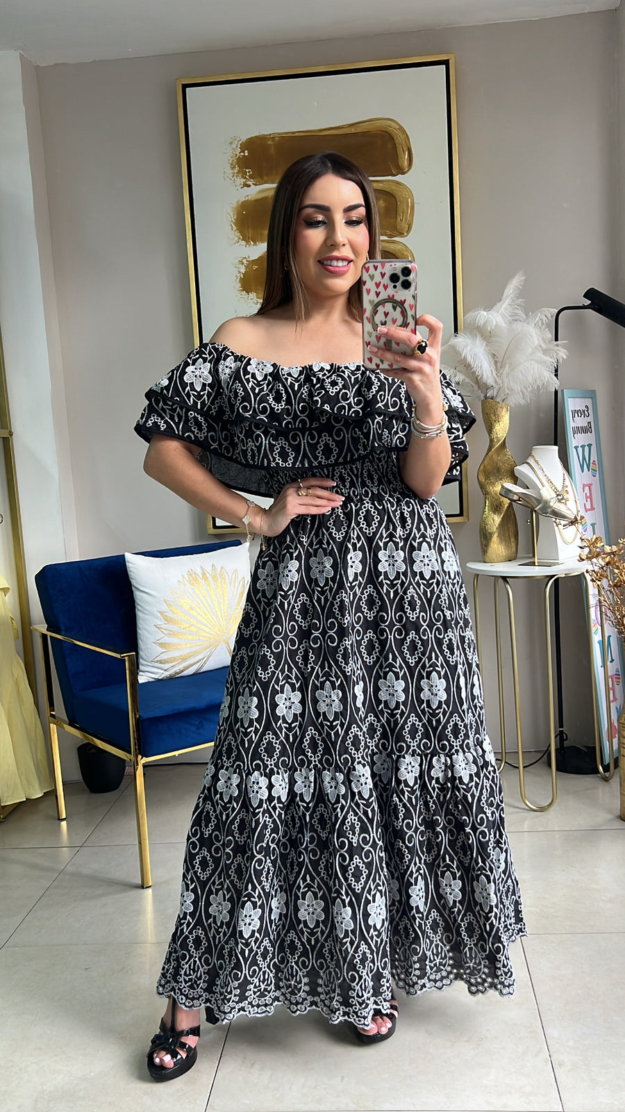 Embroidery Long Dress