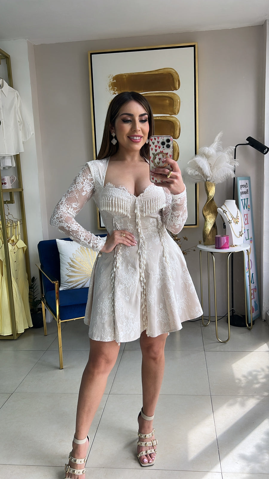 Crochet & Pearls Dress