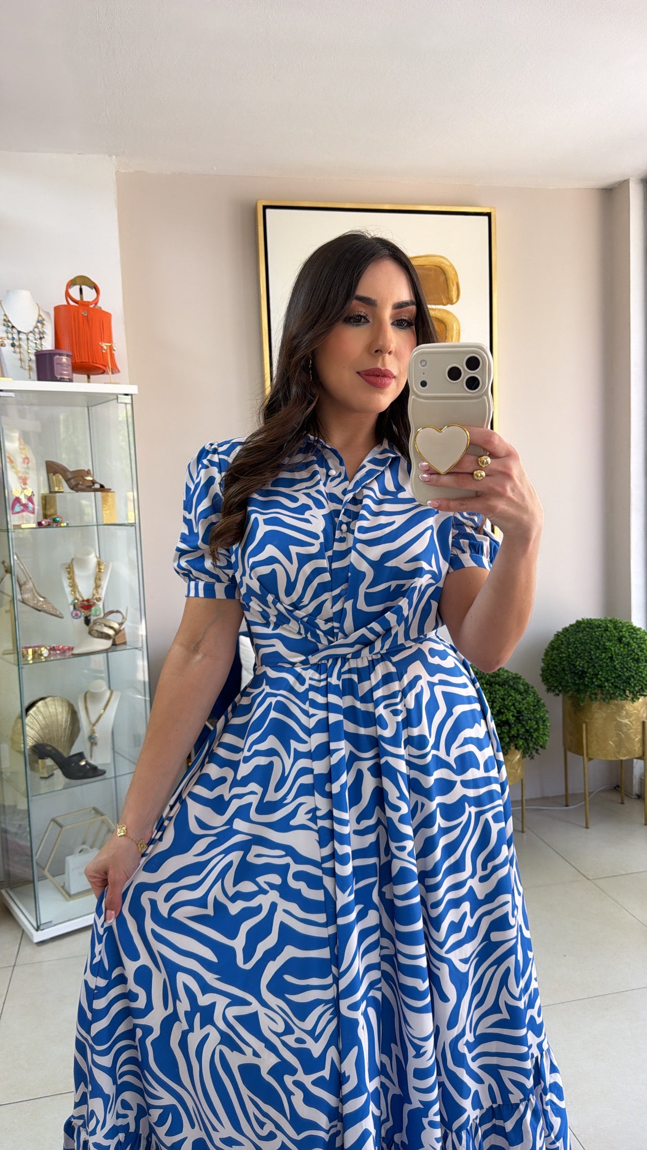 Blue Floral Long Dress