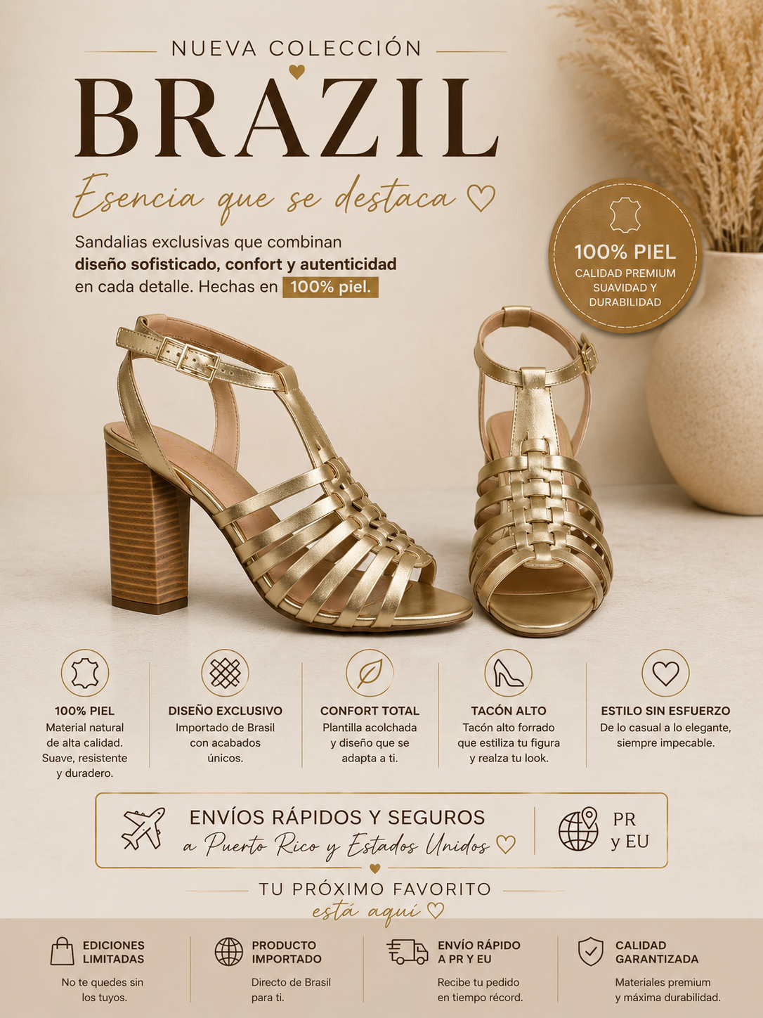 Sandalia Dorada Brazilera