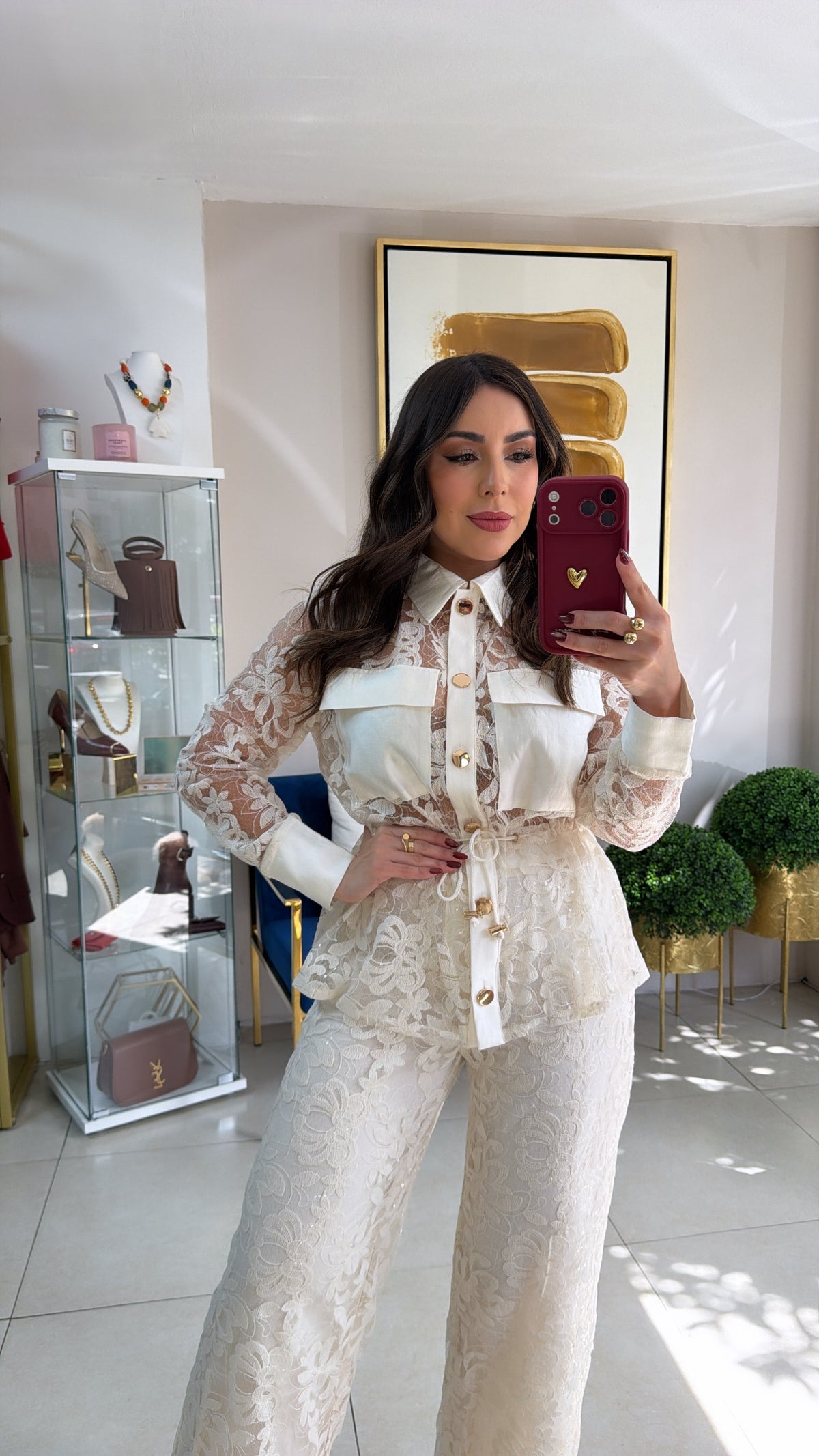 Lace Sequins Cream Set