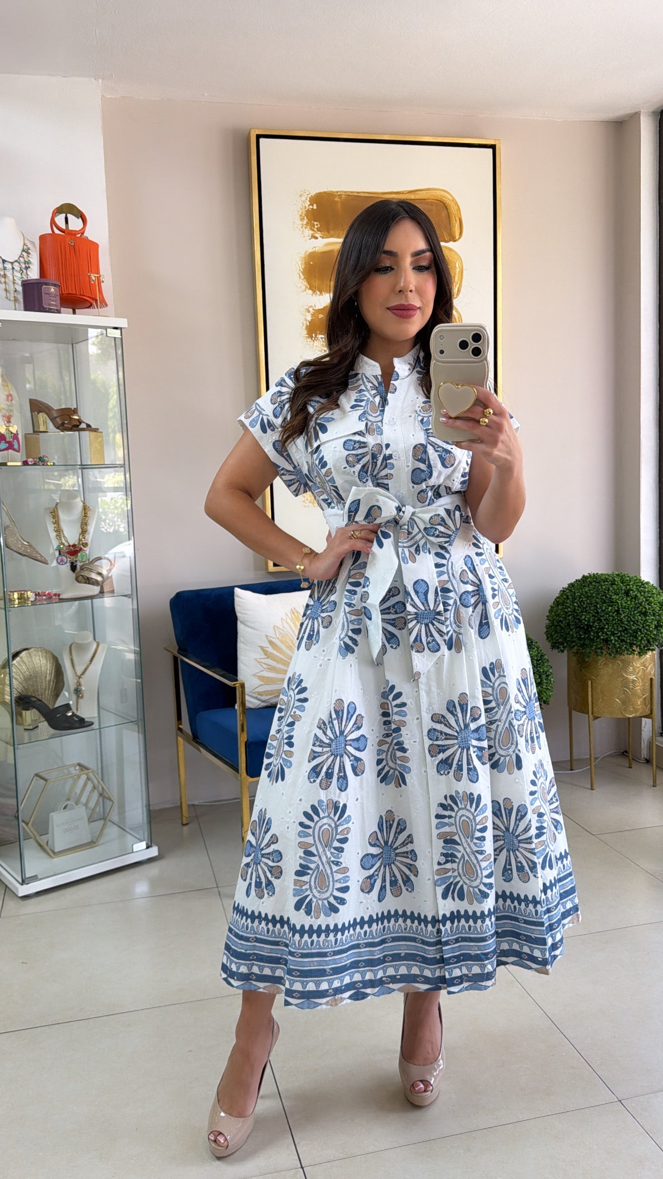 Floral Eyelet Midi Dress
