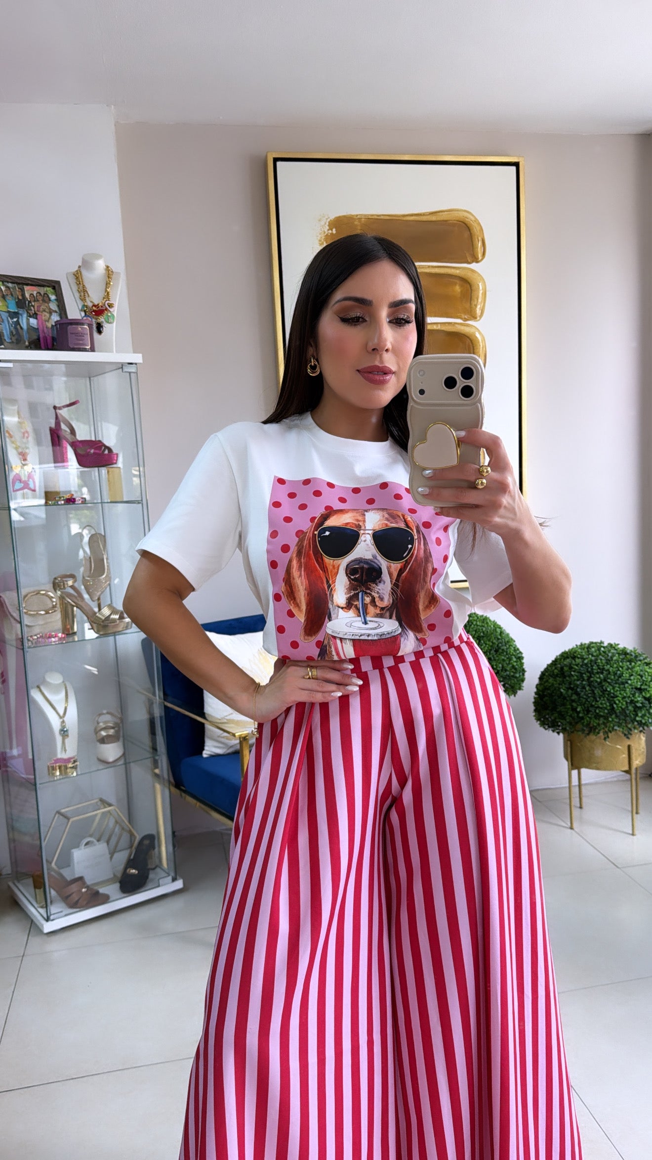 Pink & Red Stripes Palazzo
