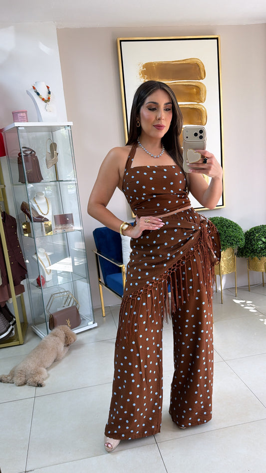 Brown Polkadots 3 Piece Set