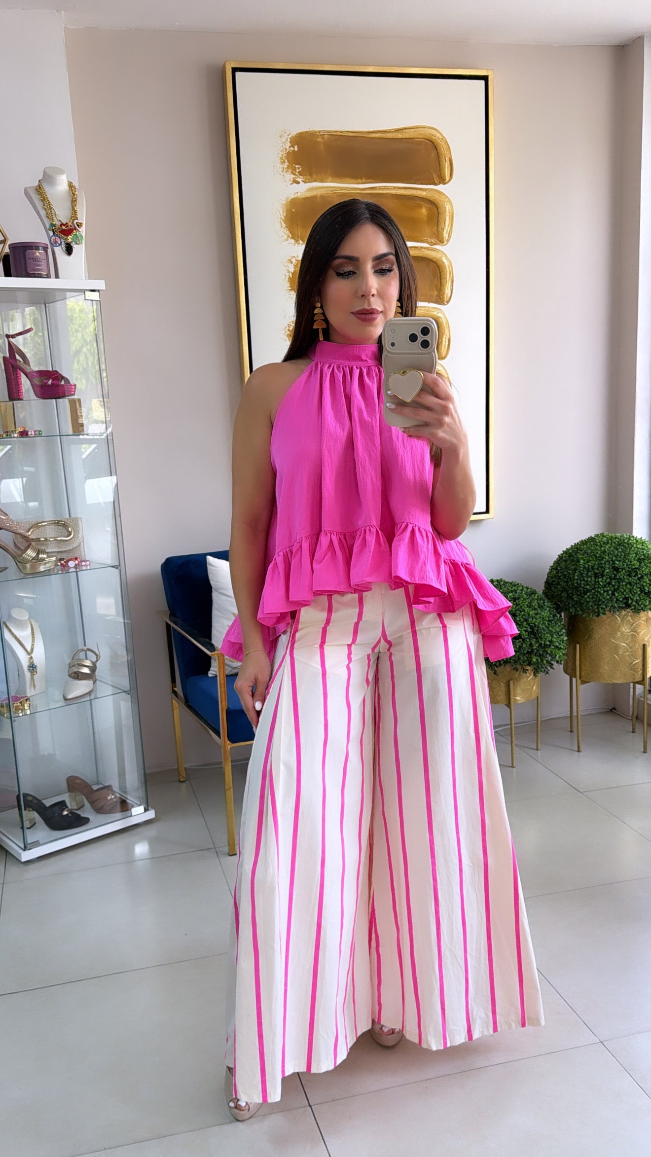 Hot Pink Stripes Pants