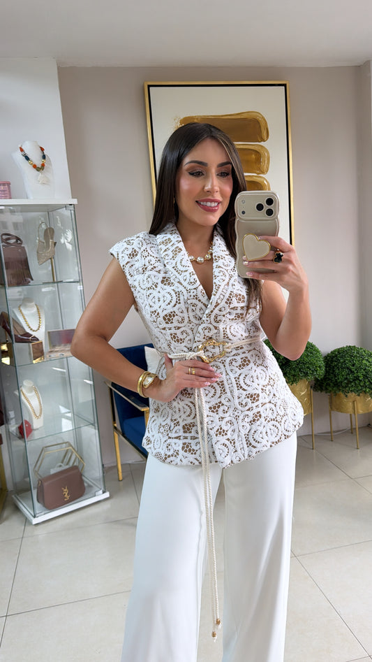 Crochet Vest & Pant Set