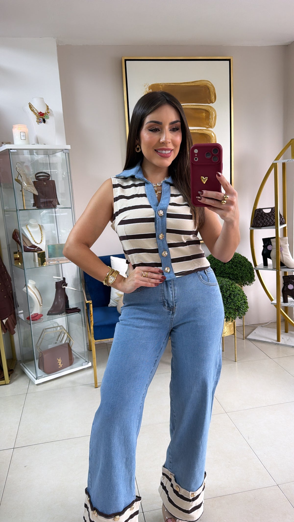 Stripes Denim Blue Set