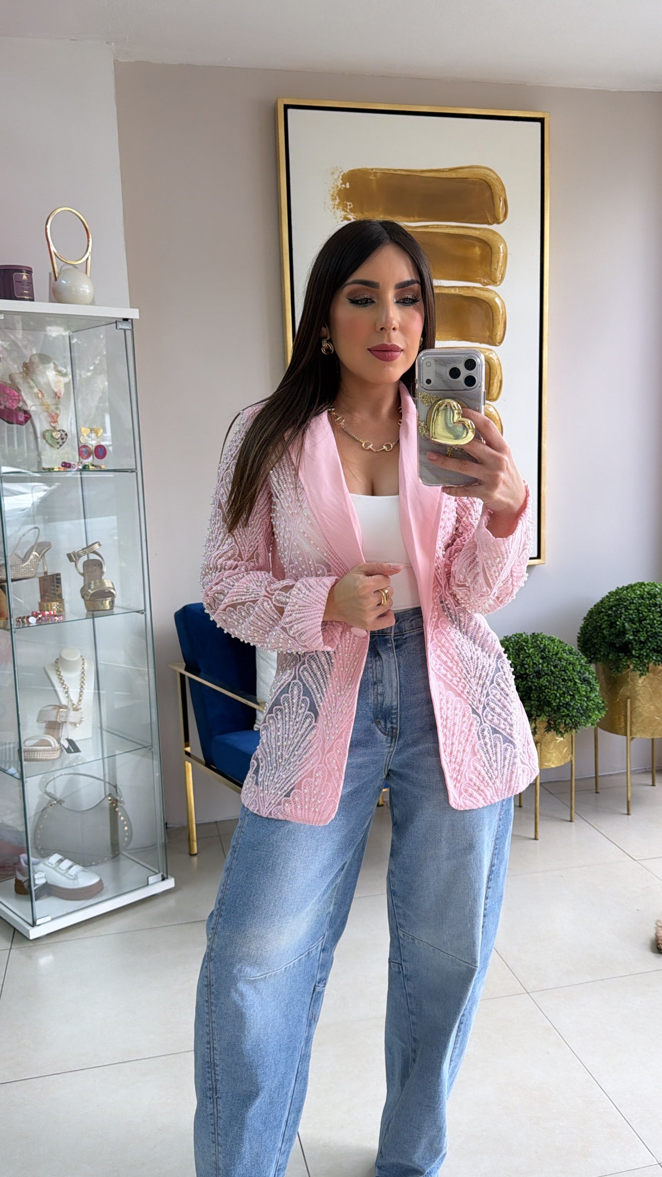 Pink Pearls Blazer