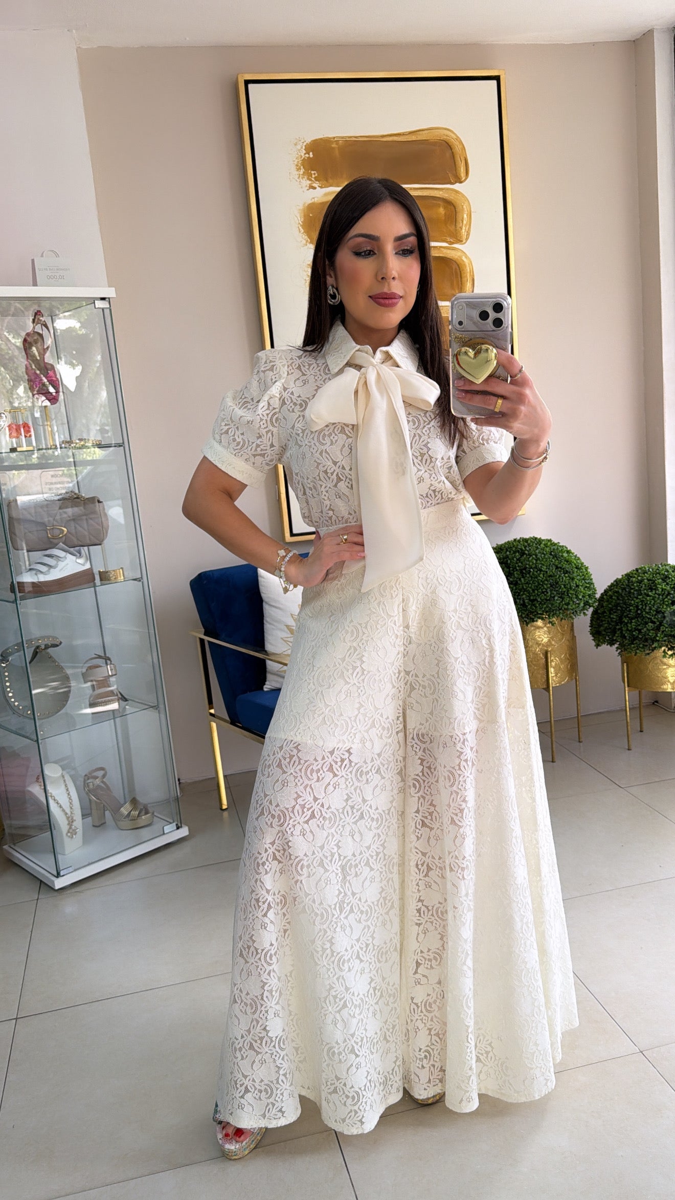 White Lace Palazzo Set