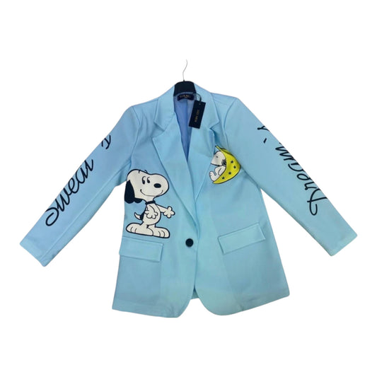 Blue Italian Cartoons Blazer