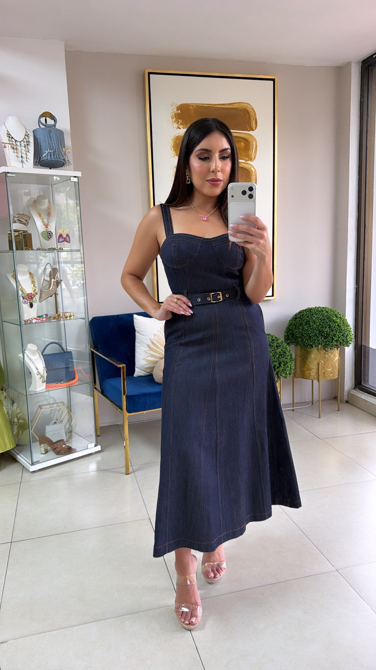 Dark Denim Midi Dress