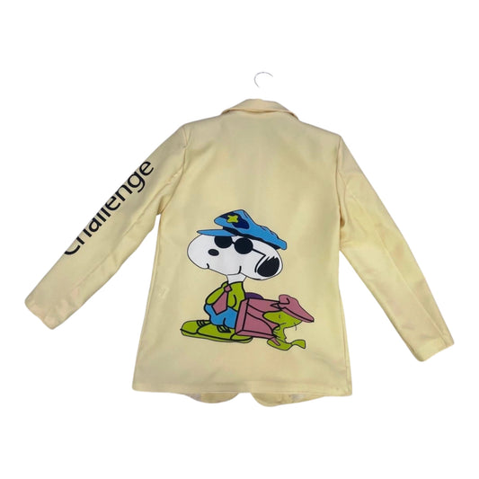 Yellow Italian Cartoons Blazer