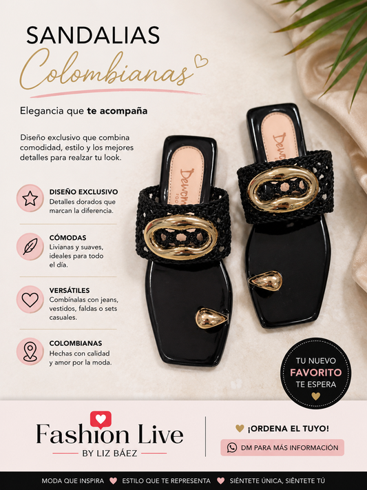 Sandalia Flat Negra