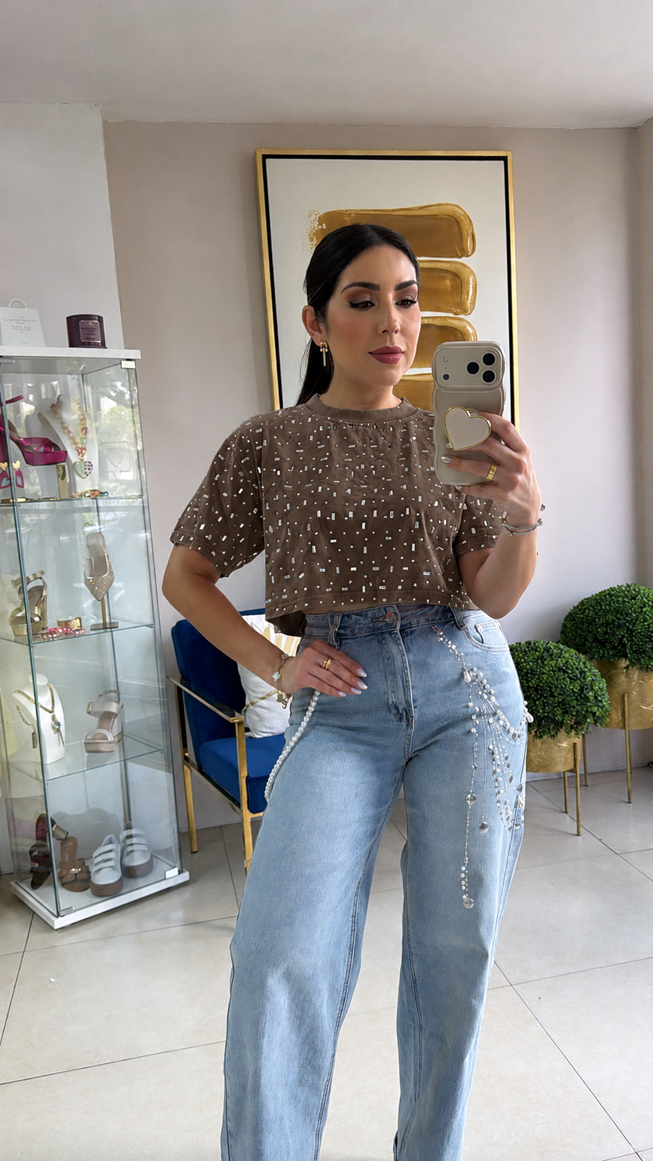 Brown Crystals Top