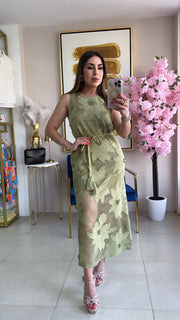 Green Embroidery Dress