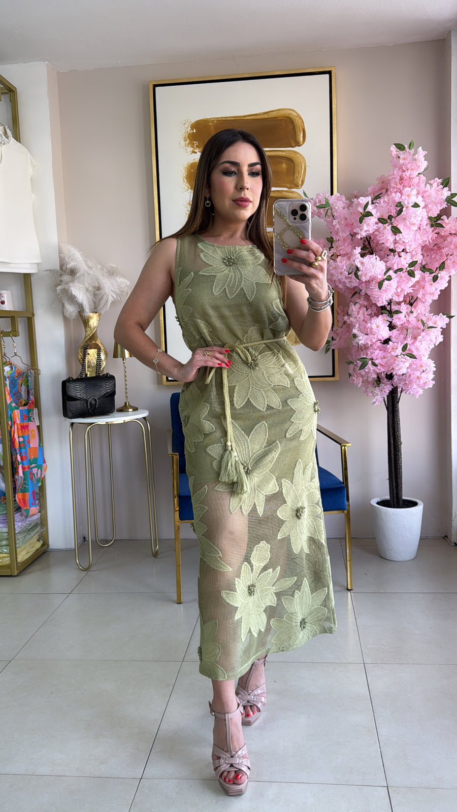 Green Embroidery Dress