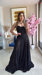 Black Lace Long Dress