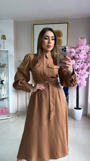 Camel Midi Dress