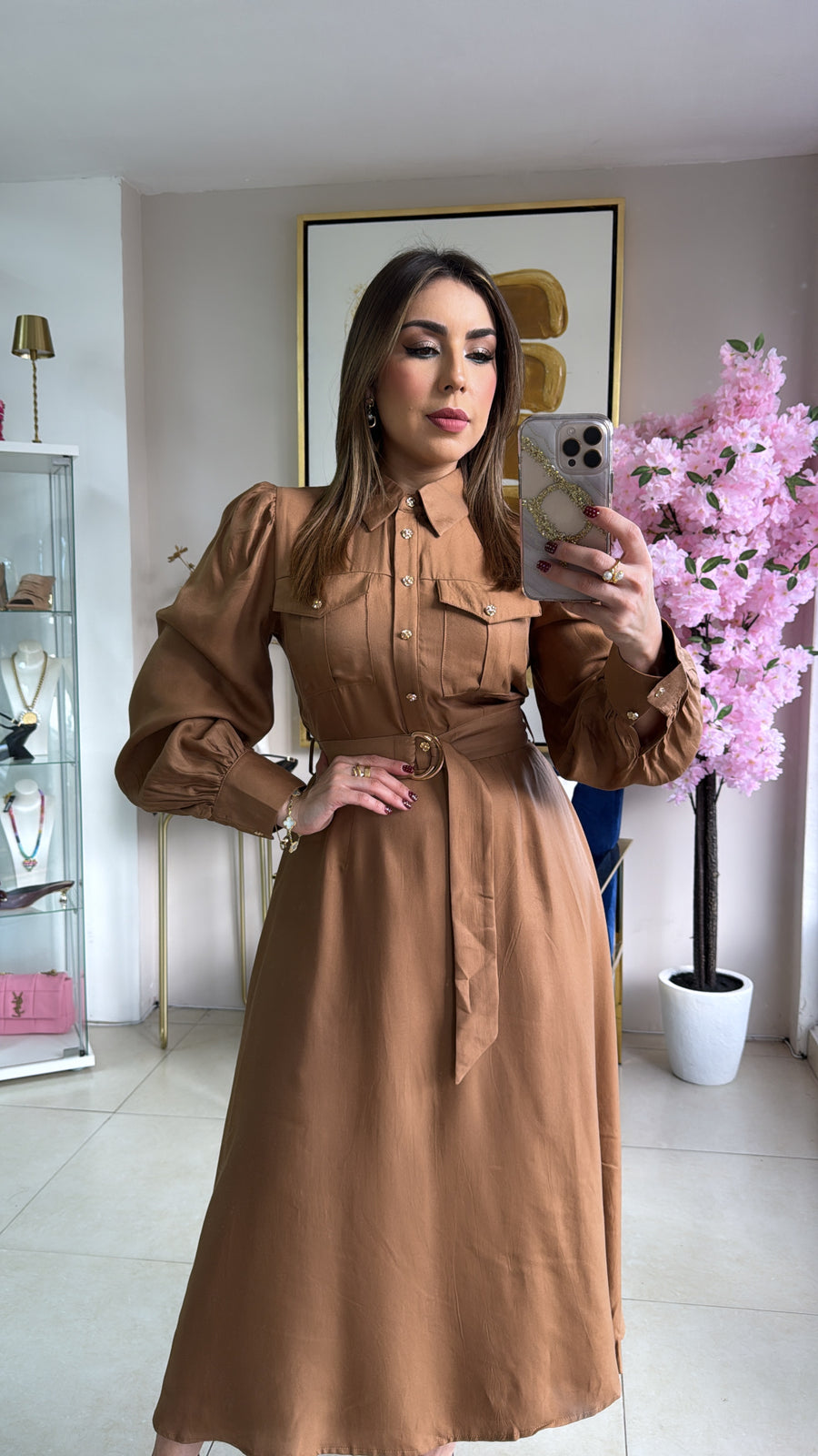 Camel Midi Dress