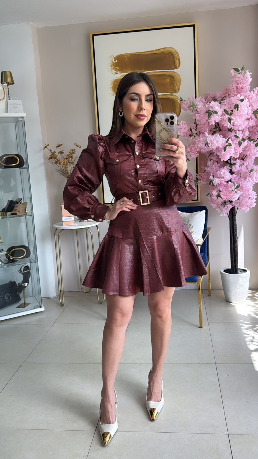 Like Leather Short Dress
