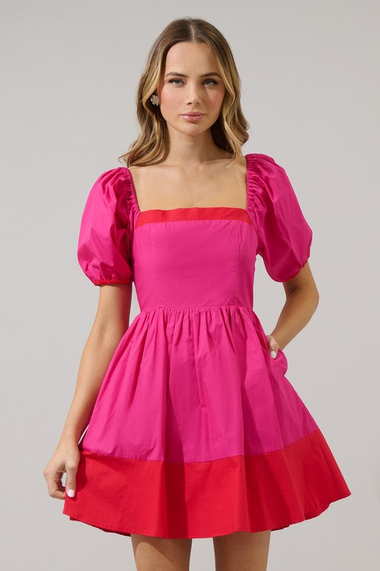 Color Block Mini Dress