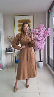 Camel Midi Dress