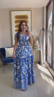 Blue Floral Maxi Dress