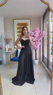 Black Lace Long Dress