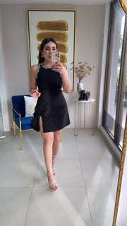Black Jewel Bow Dress