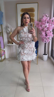 Floral Crochet Mini Dress