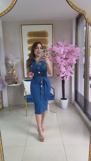 Halter Denim Dress