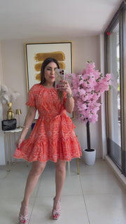 Orange Embroidery Dress